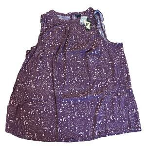 Torrid Women 1X 14/16 Purple Stars Ruffle Mock Neck Tank Stretch Rayon